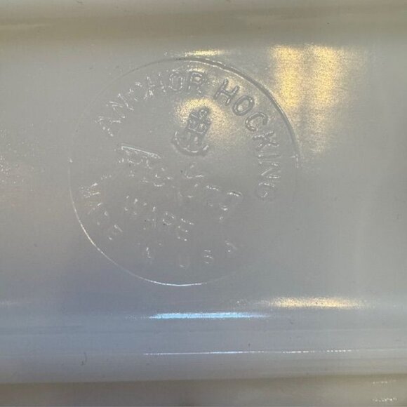 Anchor Hocking Milk Glass Planter Grapevine Design Rectangular Scalloped Edge - Picture 6 of 7